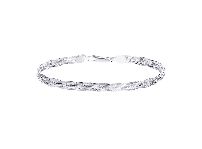 Stříbrný pletený náramek ze čtyř